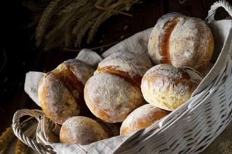Homemade wheat rolls for breakfast