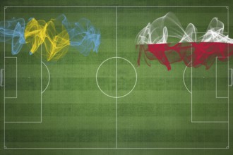 Palau vs Poland Soccer Match, national colors, national flags, soccer field, football game,