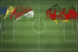 Seychelles vs Germany Soccer Match, national colors, national flags, soccer field, football game,