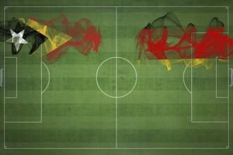 East Timor vs Germany Soccer Match, national colors, national flags, soccer field, football game,