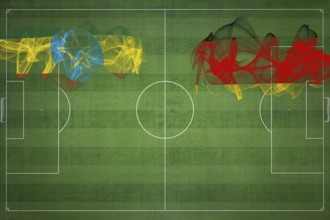 Ethiopia vs Germany Soccer Match, national colors, national flags, soccer field, football game,