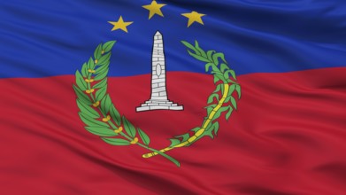 S Bolivar City Flag, Country Venezuela, Closeup View, 3D Rendering