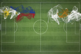 Philippines vs Cyprus Soccer Match, national colors, national flags, soccer field, football game,