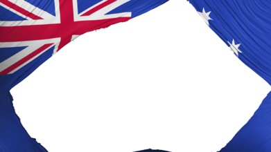 Divided Australia flag, white background, 3d rendering