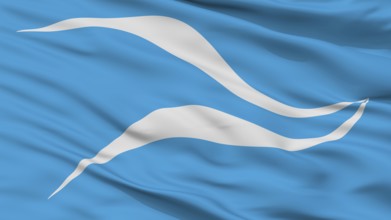 Neuquen City Flag, Country Argentina, Closeup View, 3D Rendering