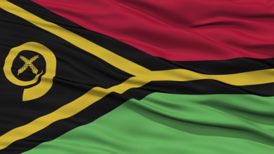 Closeup Vanuatu Flag, Waving in the Wind, High Resolution