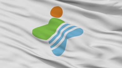 Tokamachi City Flag, Country Japan, Niigata Prefecture, Closeup View, 3D Rendering