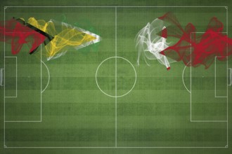 Guyana vs Bahrain Soccer Match, national colors, national flags, soccer field, football game,