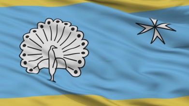 Ermelo City Flag, Country Netherlands, Closeup View, 3D Rendering