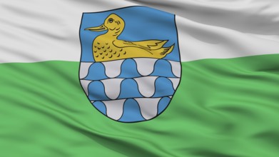 Lubana City Flag, Country Latvia, Closeup View, 3D Rendering