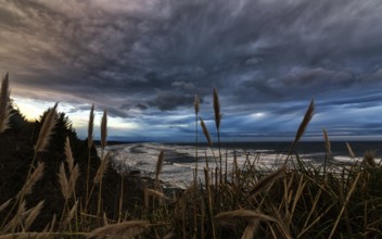 Color image of a beautiful sunset overlooking the Pacific Ocean in Northern California
