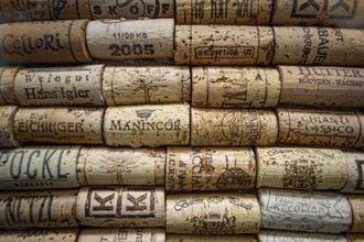 Prague, Czech Republic, February 2014: Illustrative Editorial: collection of wine corks from