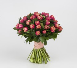 Bouquet of spring flowers on white background