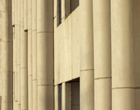 Leeds, west yorkshire, united kingdom, 25 April 2019: view of the brutalist 1960s roger stevens