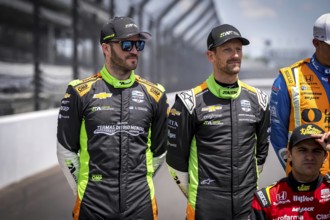 ROMAIN GROSJEAN (77) of Geneva, Switzerland prepares to practice for the Indy 500 at the