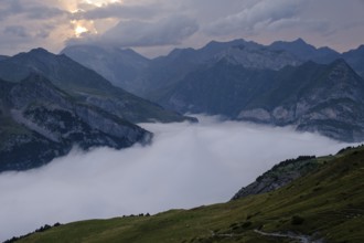 Cirque de Gavarnie from Espuguettes refuge, Pyrenees National Park, Hautes-Pyrenees, France, Europe