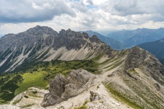 Mountain tour over the Lachenspitze north face via ferrata to the Lachenspitze. Ascent from