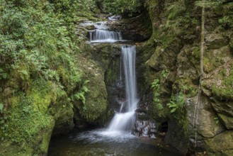Geroldsauer Waterfall in the northern part of the Black Forest near Malschbach, Baden-Wuerttemberg,