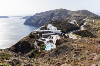 Hotel complex on the Caldera, Santorini Island, Greece, Europe