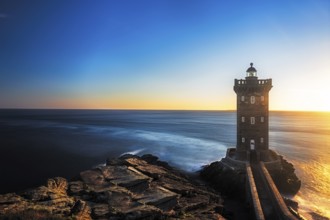 Kermorvan Lighthouse before sunset, Brittany, France, Europe