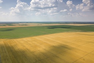 Aerial view of agricultural fields. Countryside, Agricultural Landscape Aerial view