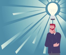 Illustration Of A Man Standing Coming Up With New Amazing Ideas