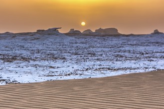 The White Desert at Farafra in the Sahara of Egypt. Africa