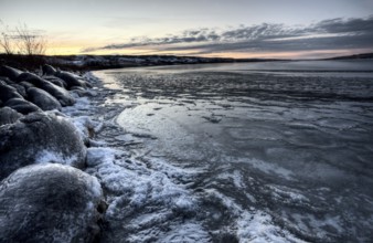 Buffalo Pound Lake Saskatchewan Canada ice design