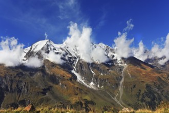 Snow-capped Alps in beautiful autumn day