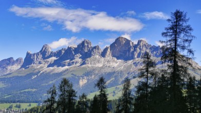 View from Latemar to rose garden, Dolomites