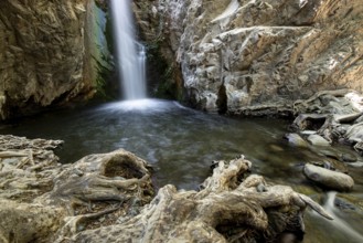 The beautiful waterfalls of Millomeri at Platres village Troodos mountains Cyprus The beautiful