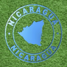 Map of Nicaragua, Forest with Water Map, CO2 Reduction