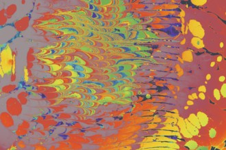 Beautiful abstract art of Ebru marbling painting techniques on water with acrylic paints