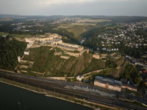 Ehrenbreitstein Fortress is situated 118 metres above the Rhine opposite the mouth of the Moselle