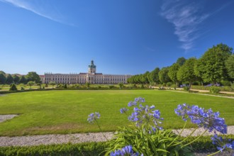 Berlin, Germany, July 19, 2022 : back side at Charlottenburg Palace (Schloss) the Baroque summer
