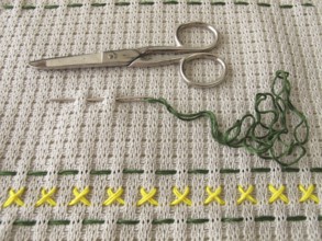 Embroidery pattern on canvas