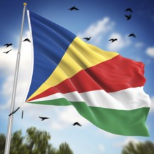 Flag of Seychelles, This is a computer generated and 3d rendered image