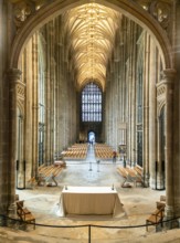 Canterbury, United Kingdom, 10 September, 2022: view of the central nave inside the historic