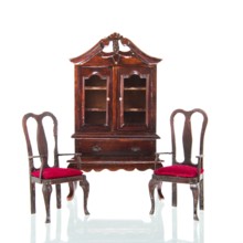 Queen ann style furniture isolated over white background