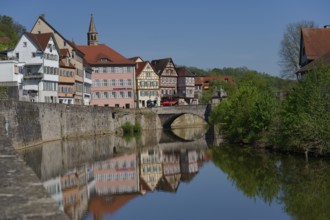 View of the Henkersbrücke, Mauerstraße, Johanniterkirche, art museum, half-timbered houses, old