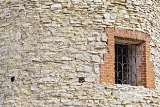 Wall and window of the tower stronghold Elabuga fort in Tatarstan, Russia. Built no later than the