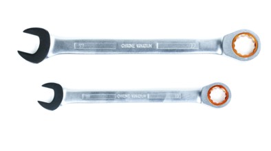 Pair of spanners, isolated on a white background