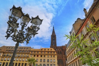 Strasbourg city and Notre Dame Cathedral Alsace France