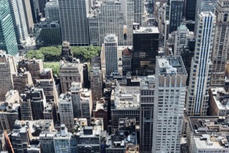New York City, USA, June 25, 2018: Aerial view of the Midtown of Manhattan from Empire State