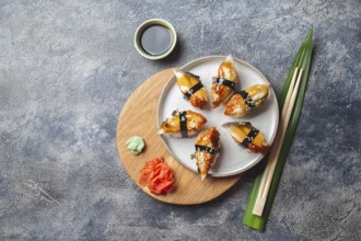 Food, Food, Sushi and rolls sets. Japonese food. top view