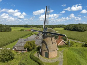 Windmill called The Grobbemill in Fleringen, The Netherlands, Europe