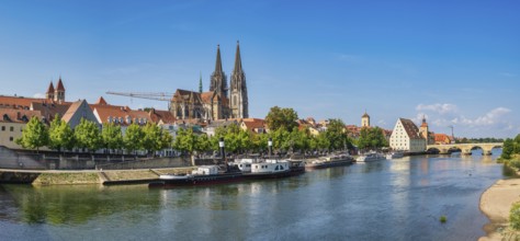 Regensburg Germany, panorama city skyline at Old Town Altstadt and Danube River