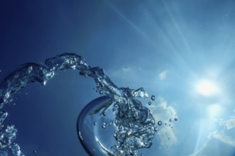 Underwater Bubbles Sunlight, Underwater background Bubbles Water Surface