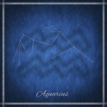 Aquarius zodiac sign, constellation lines, Aquarius symbol