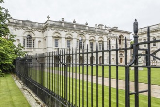 CAMBRIDGE, UK, AUGUST 11, 2015: Iron fence in a College of the University of Cambridge. Cambridge